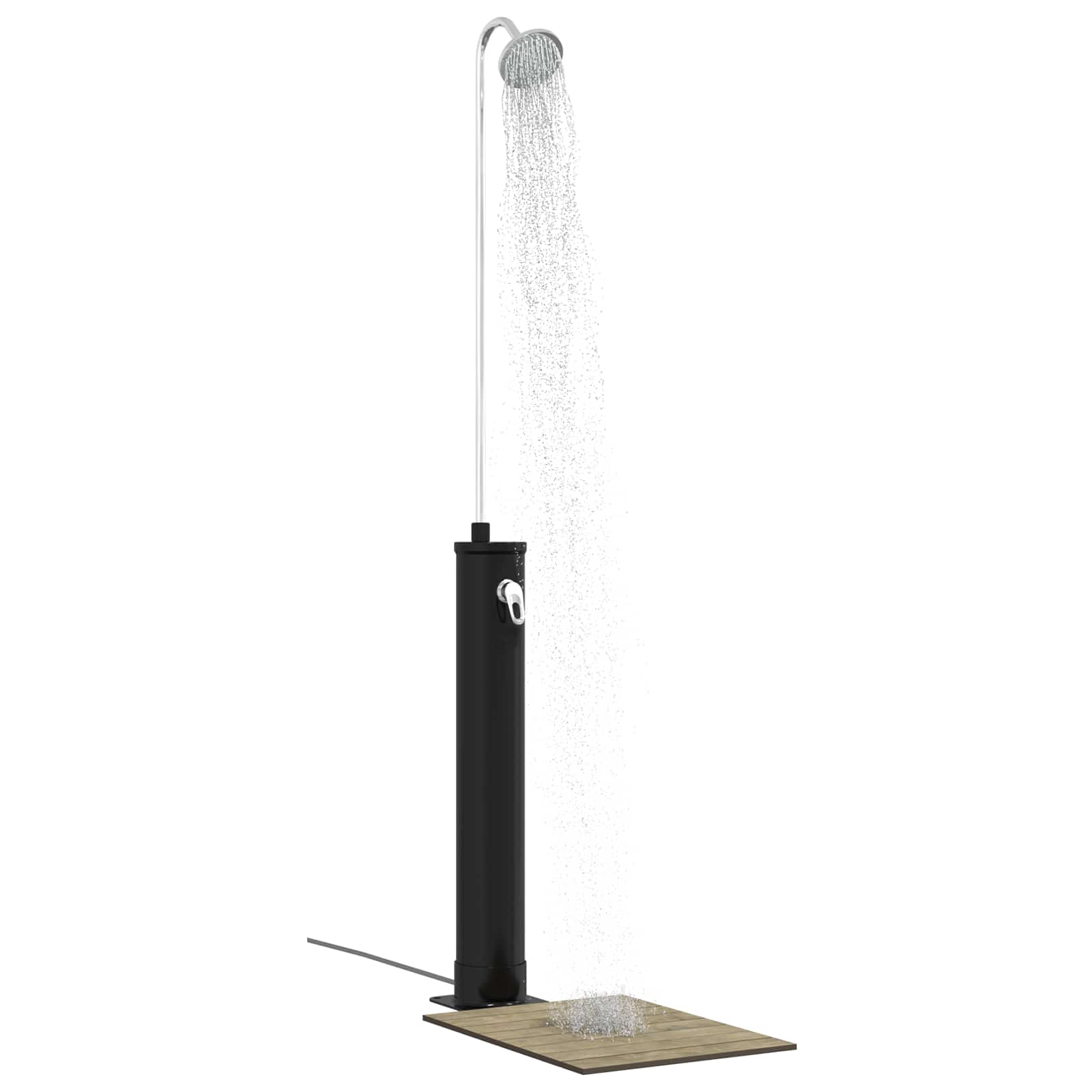 Solardusche mit Duschkopf PVC, ABS, Zinklegierung Schwarz