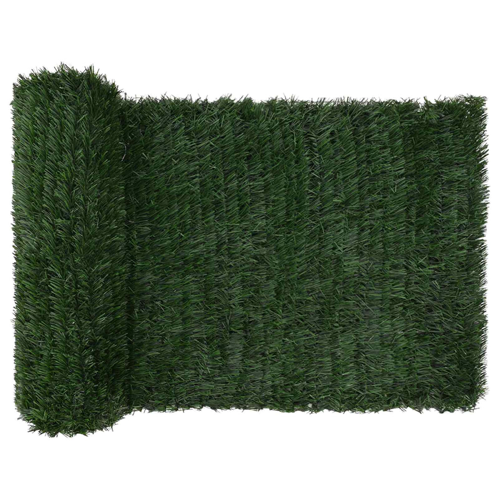 Künstlicher Zaun Dunkelgrün 1 x 3 m PVC und Stahl