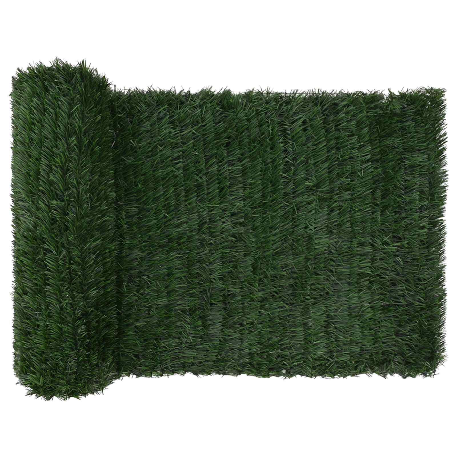 Künstlicher Zaun Dunkelgrün 1 x 4 m PVC und Stahl