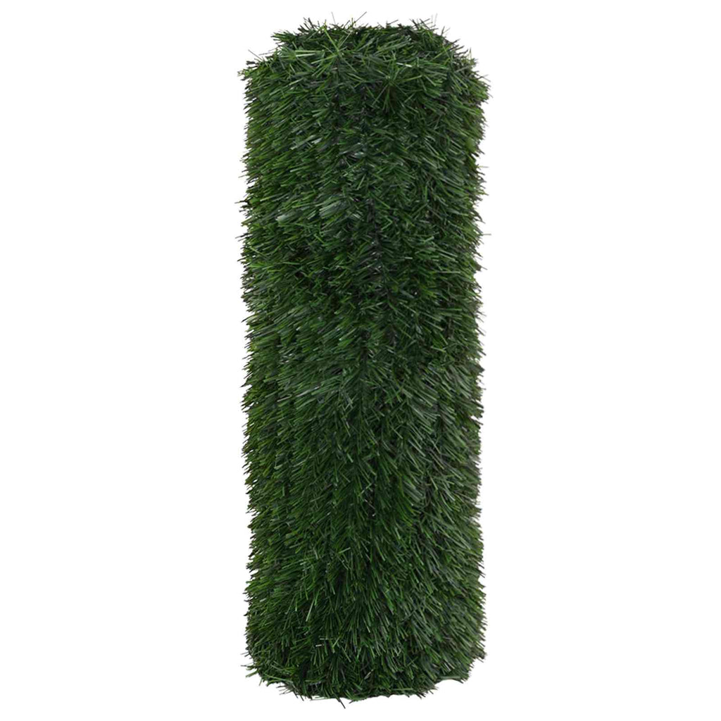 Künstlicher Zaun Dunkelgrün 1 x 6 m PVC und Stahl