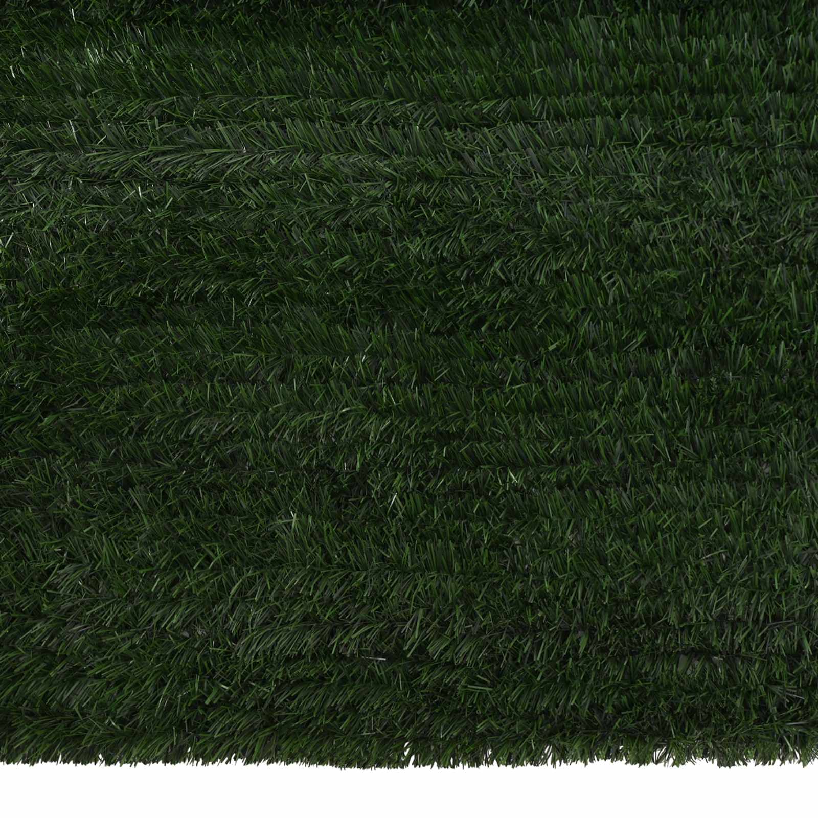 Künstlicher Zaun Dunkelgrün 1,5 x 3 m PVC und Stahl