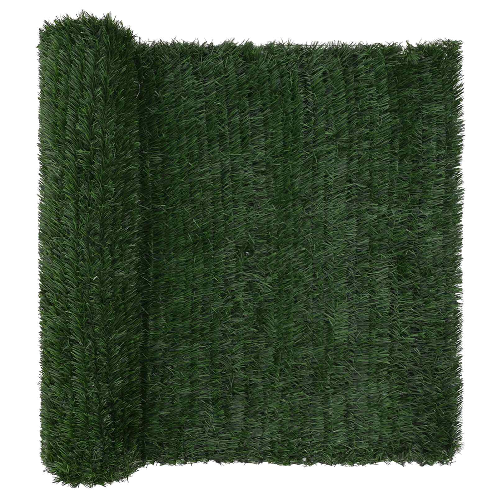 Künstlicher Zaun Dunkelgrün 1,5 x 4 m PVC und Stahl