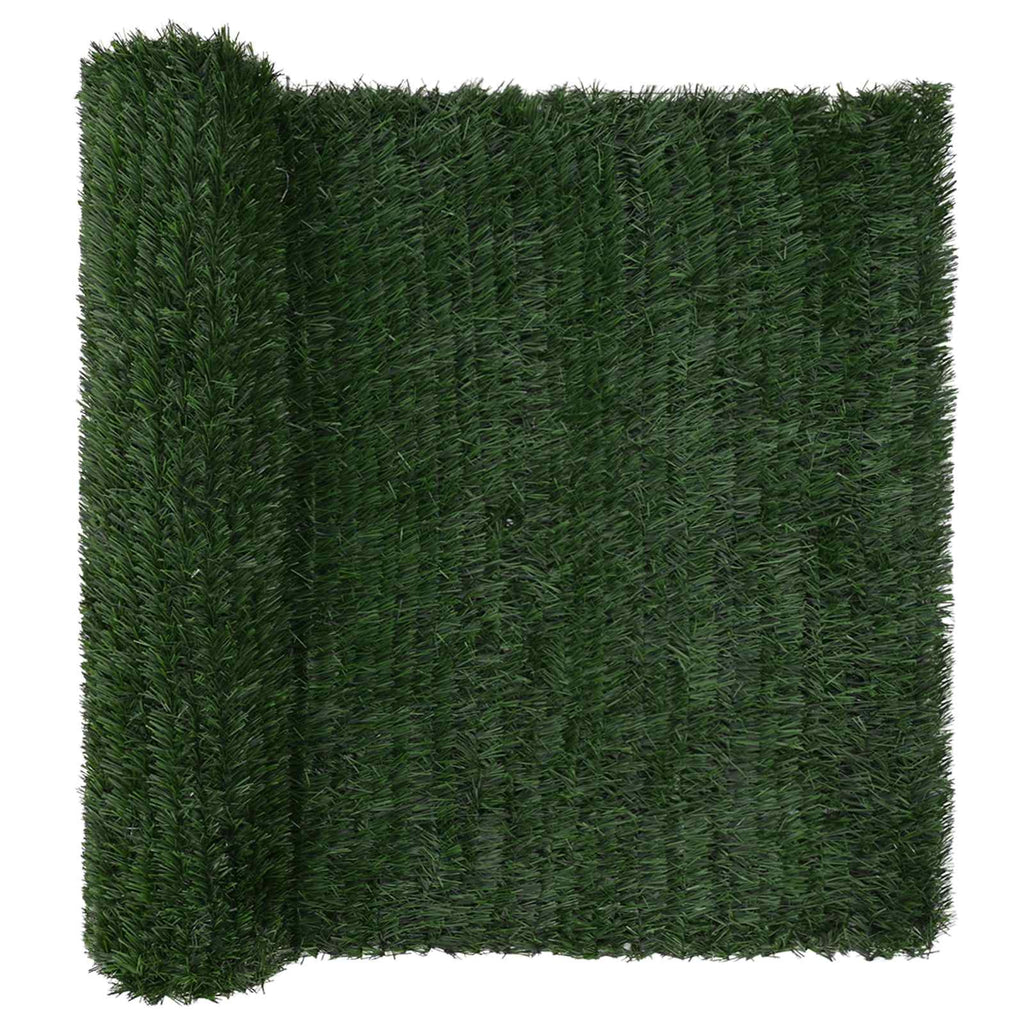 Künstlicher Zaun Dunkelgrün 1,5 x 6 m PVC und Stahl