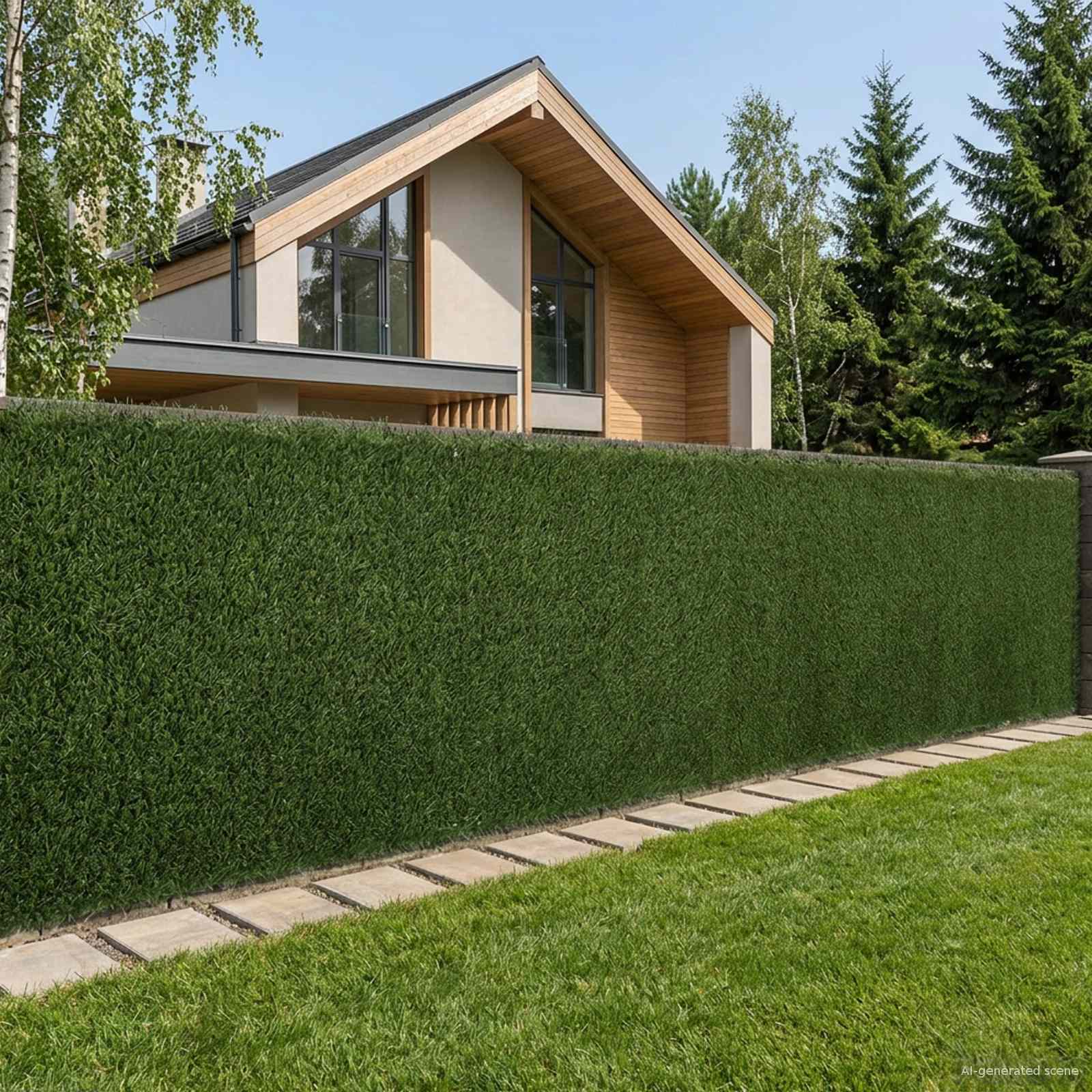 Künstlicher Zaun Hellgrün 1 x 5 m PVC und Stahl