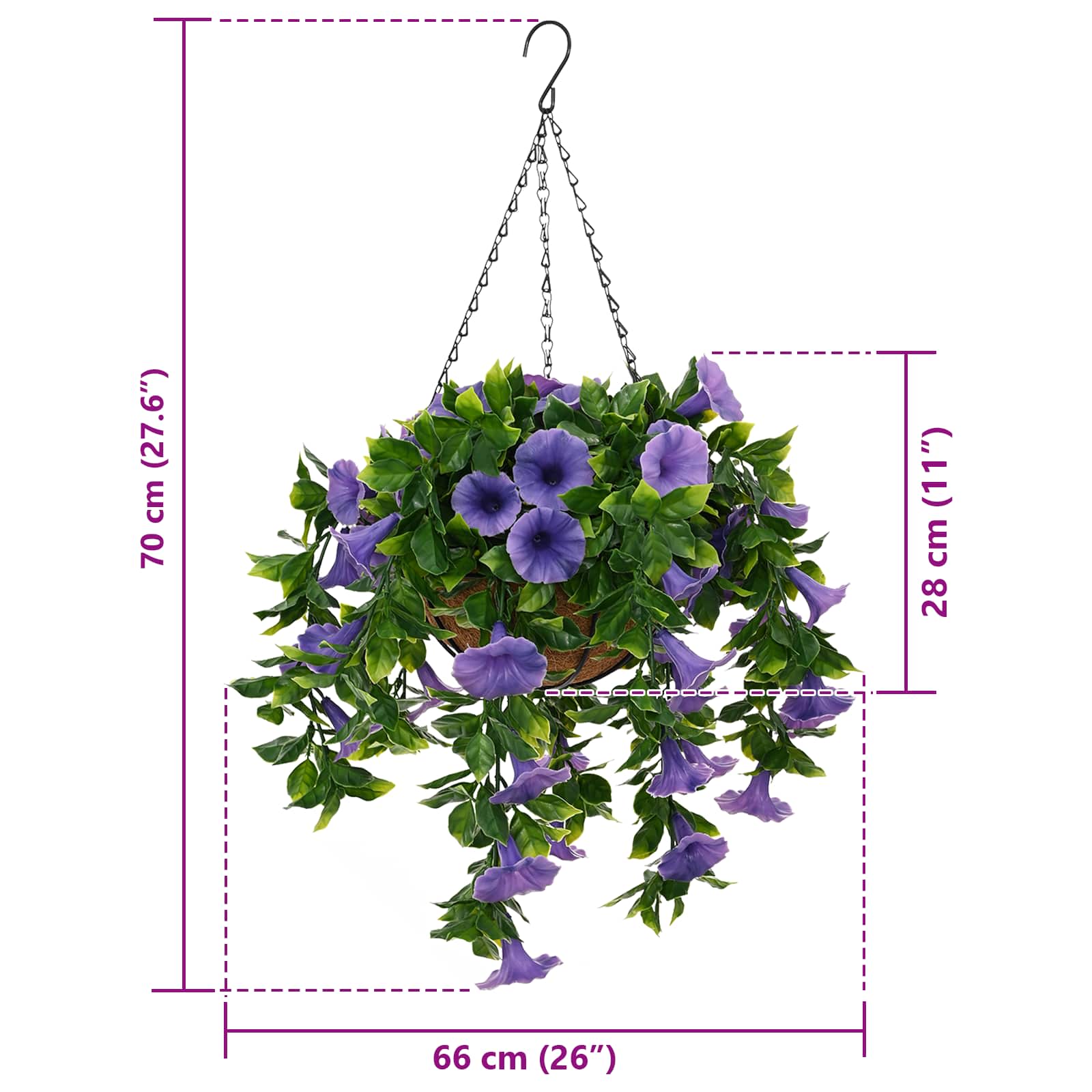 Künstliche Blumen Lila 66 x 75 x 70 cm PE und Stahl