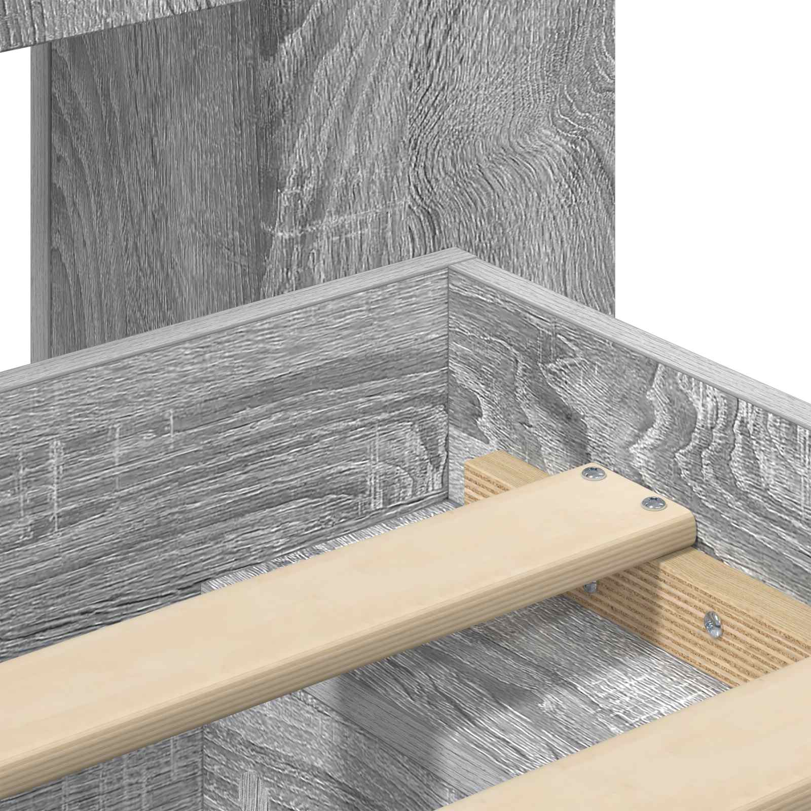 Bettgestell mit Stauraum Grau Sonoma 75 x 190 cm Holzwerkstoff