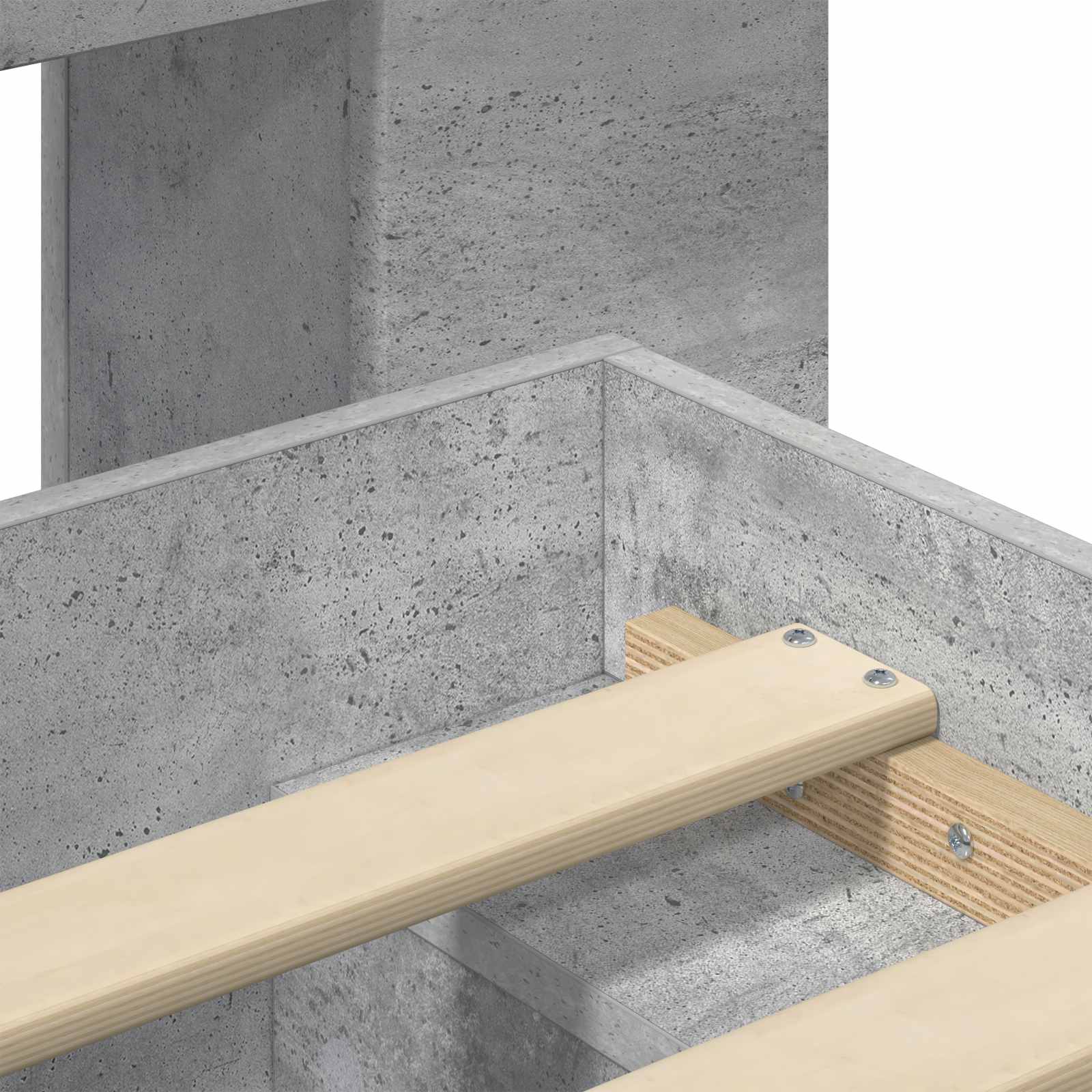 Bettgestell mit Stauraum Betongrau 80 x 200 cm Holzwerkstoff