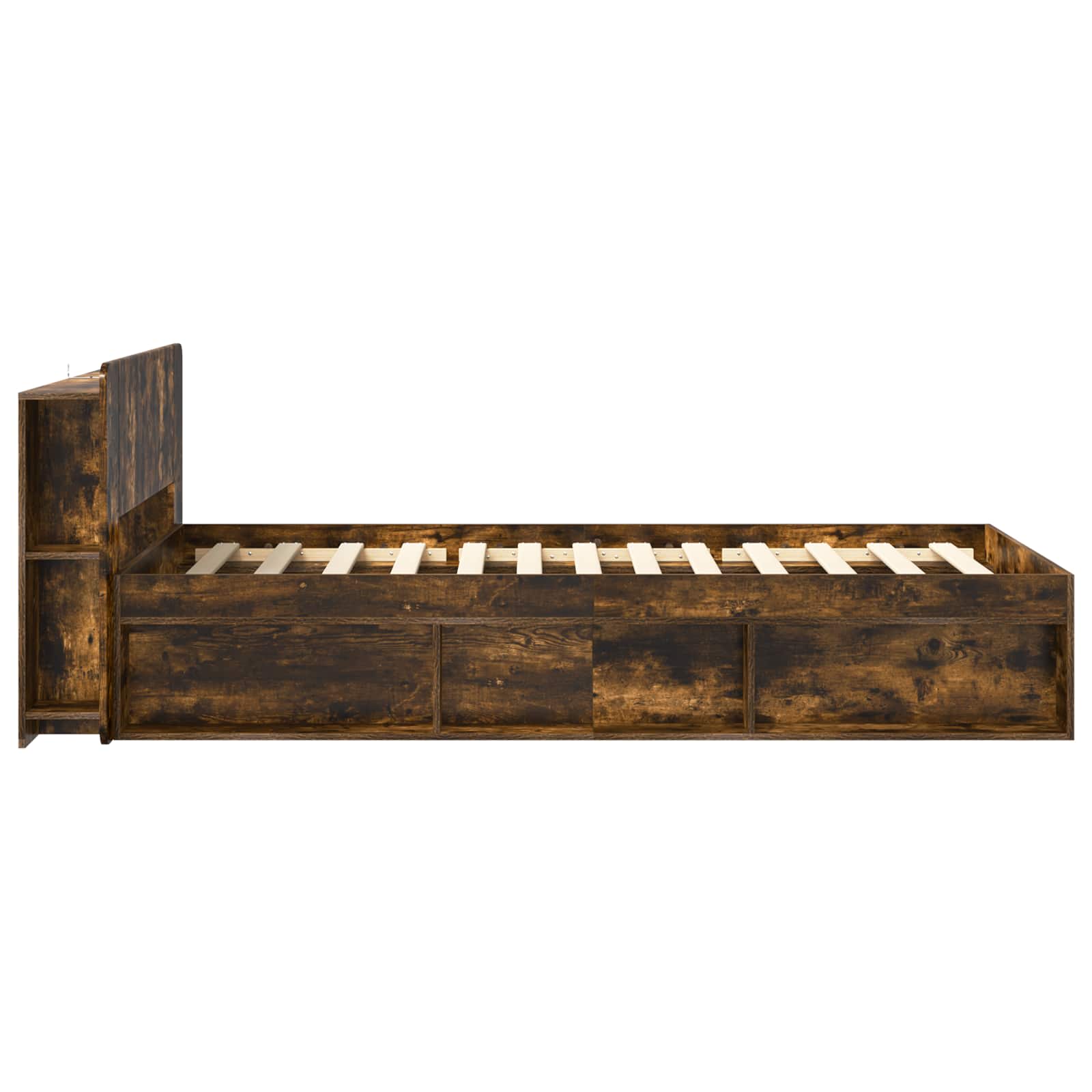 Bettgestell mit Stauraum Geräucherte Eiche 80 x 200 cm