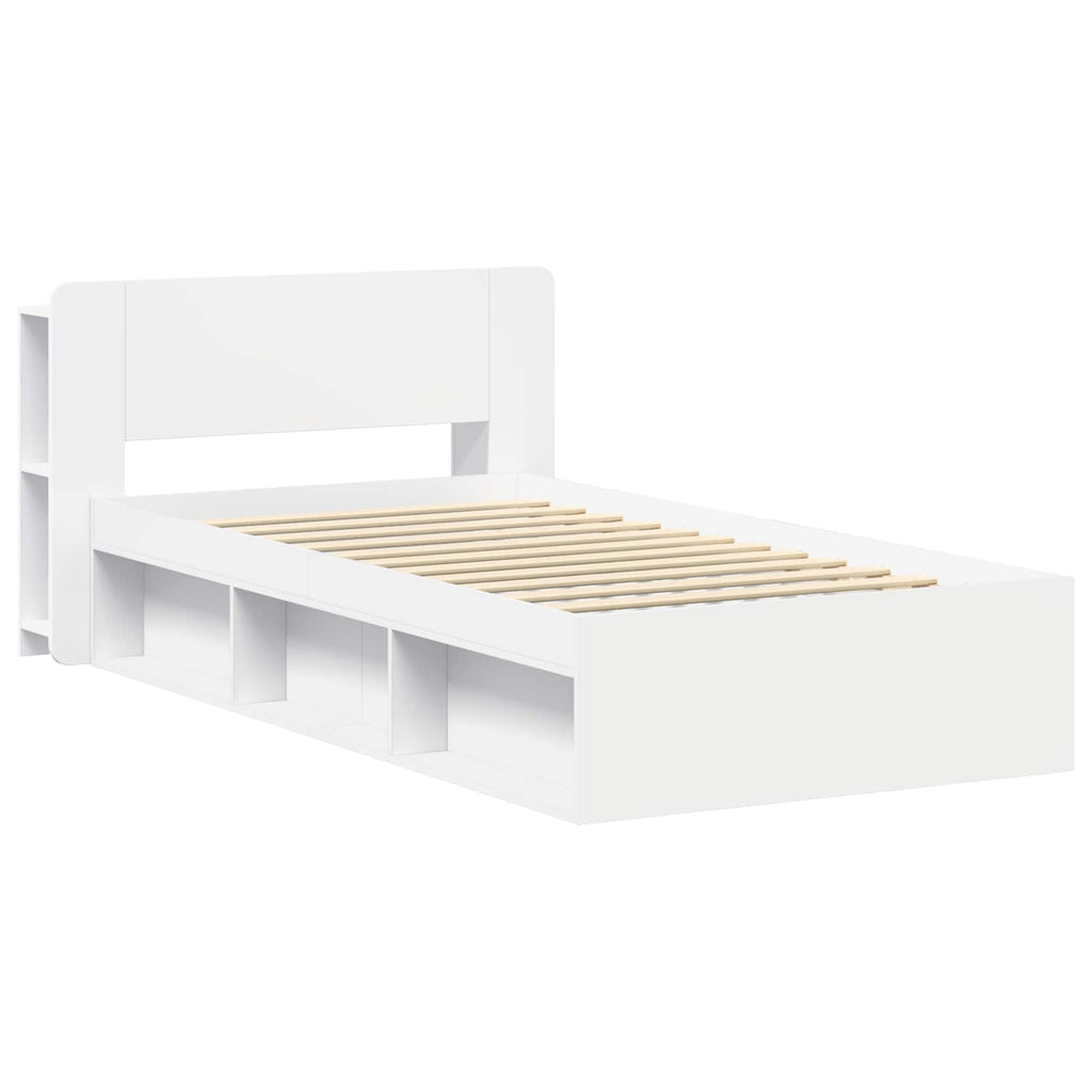 Bettgestell mit Stauraum Weiß 80 x 200 cm Holzwerkstoff