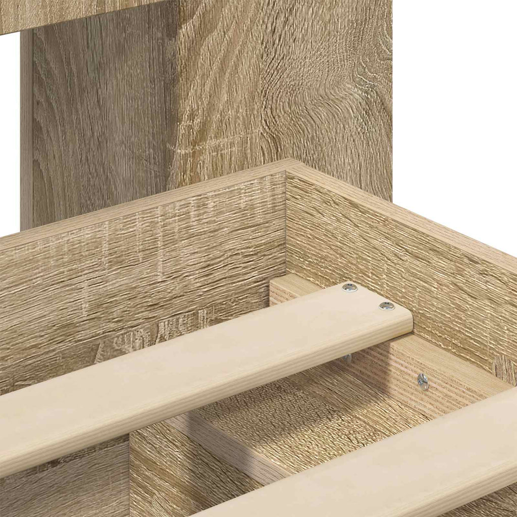 Bettgestell mit Stauraum Sonoma-Eiche 90 x 190 cm Holzwerkstoff