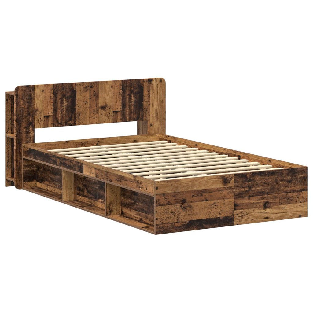 Bettgestell mit Stauraum Altholz 120 x 200 cm Holzwerkstoff