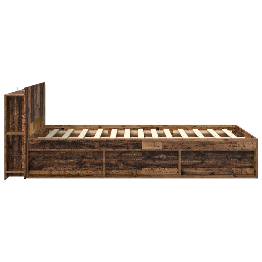 Bettgestell mit Stauraum Altholz 120 x 200 cm Holzwerkstoff