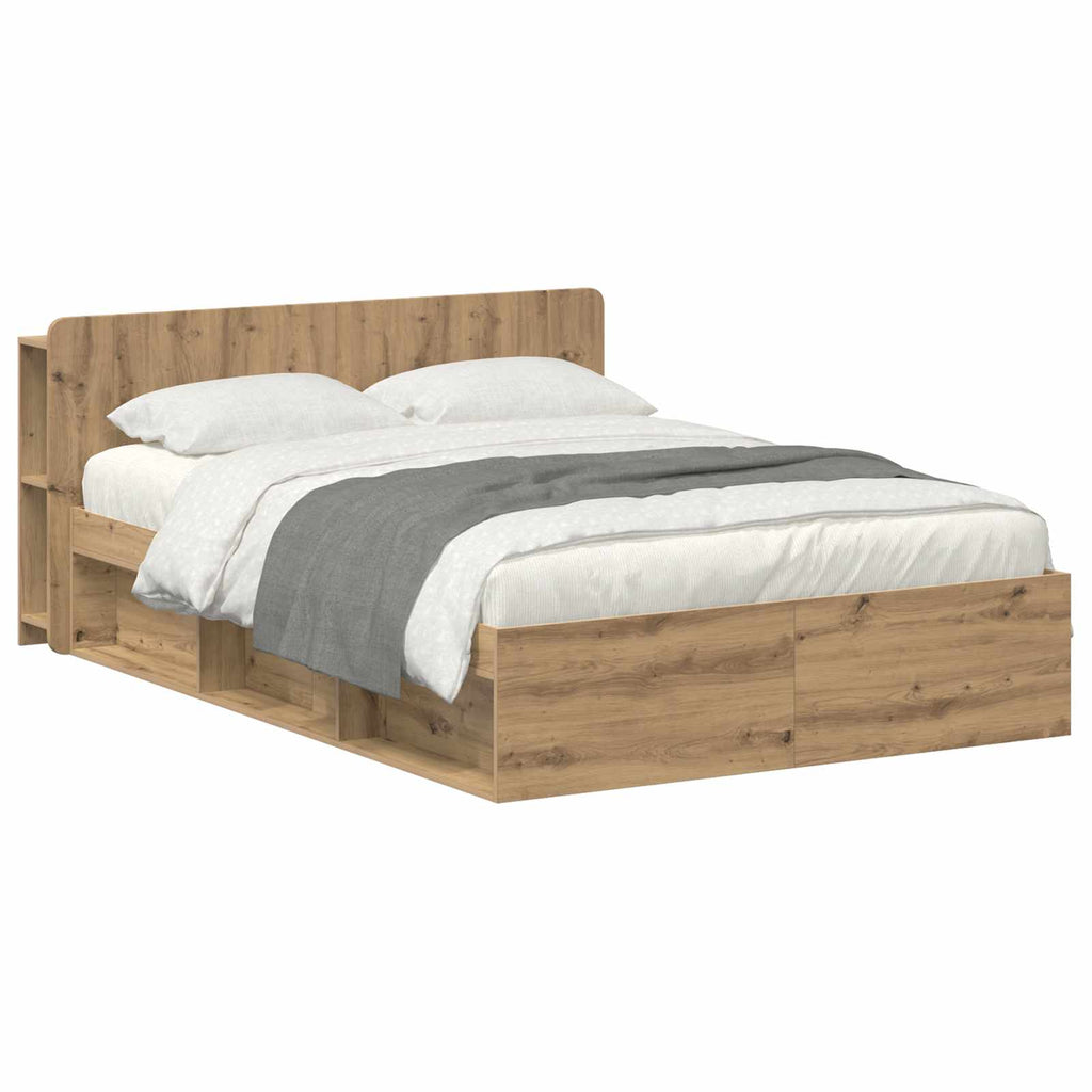 Bettgestell mit Stauraum Artisan-Eiche 135 x 190 cm
