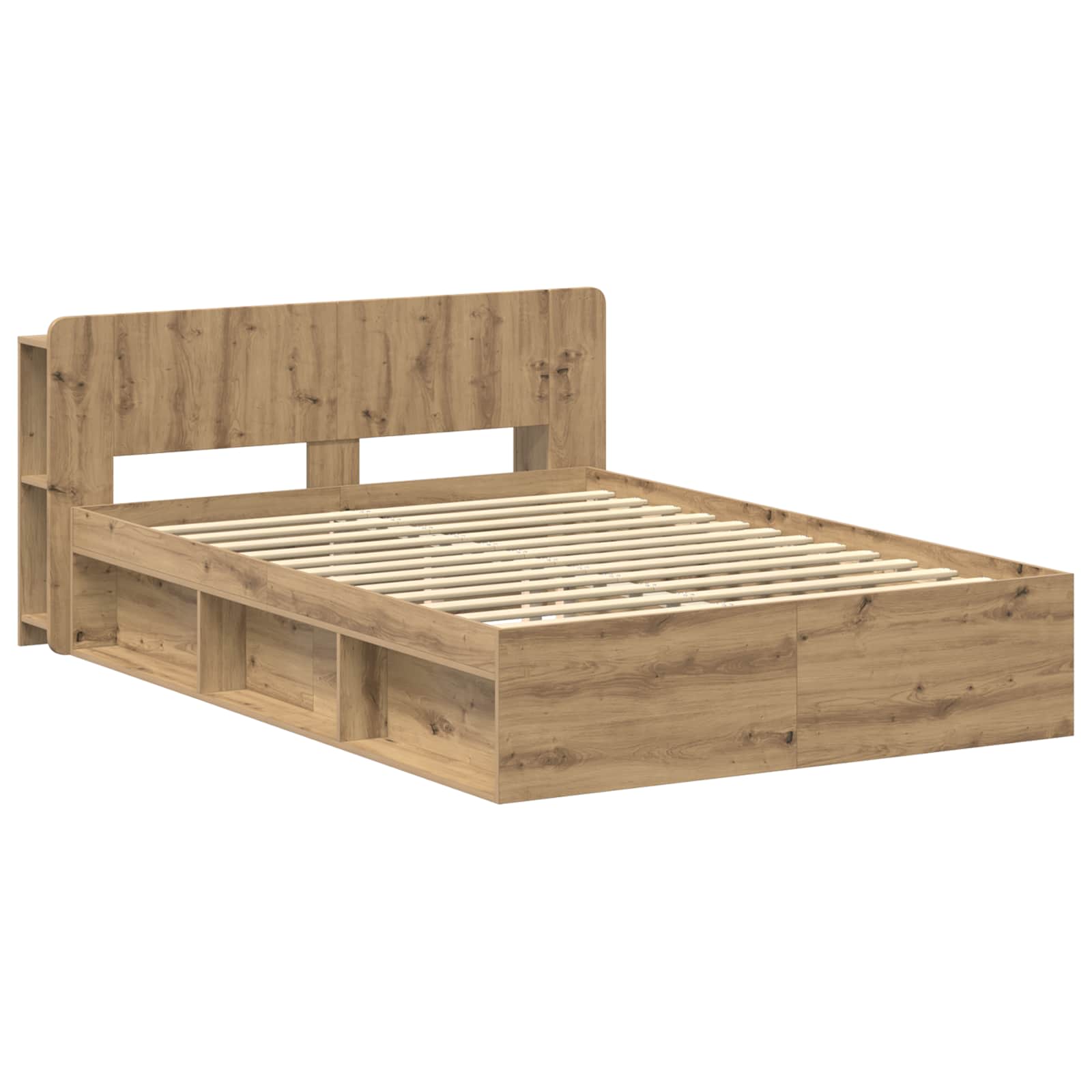 Bettgestell mit Stauraum Artisan-Eiche 135 x 190 cm