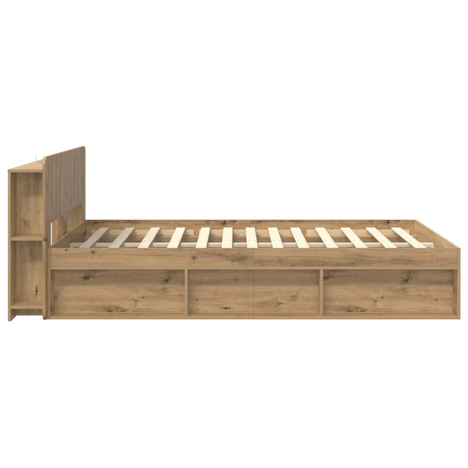 Bettgestell mit Stauraum Artisan-Eiche 135 x 190 cm