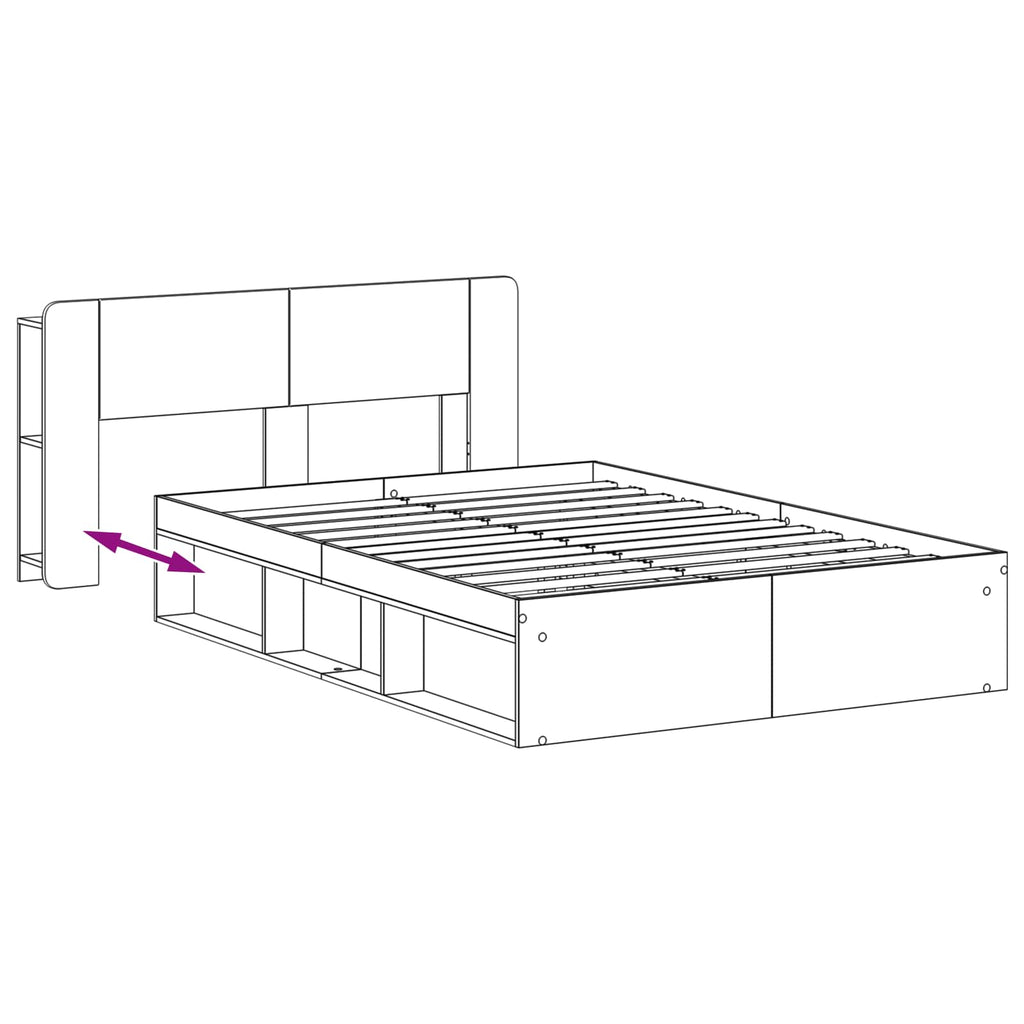 Bettgestell mit Stauraum Artisan-Eiche 140 x 190 cm