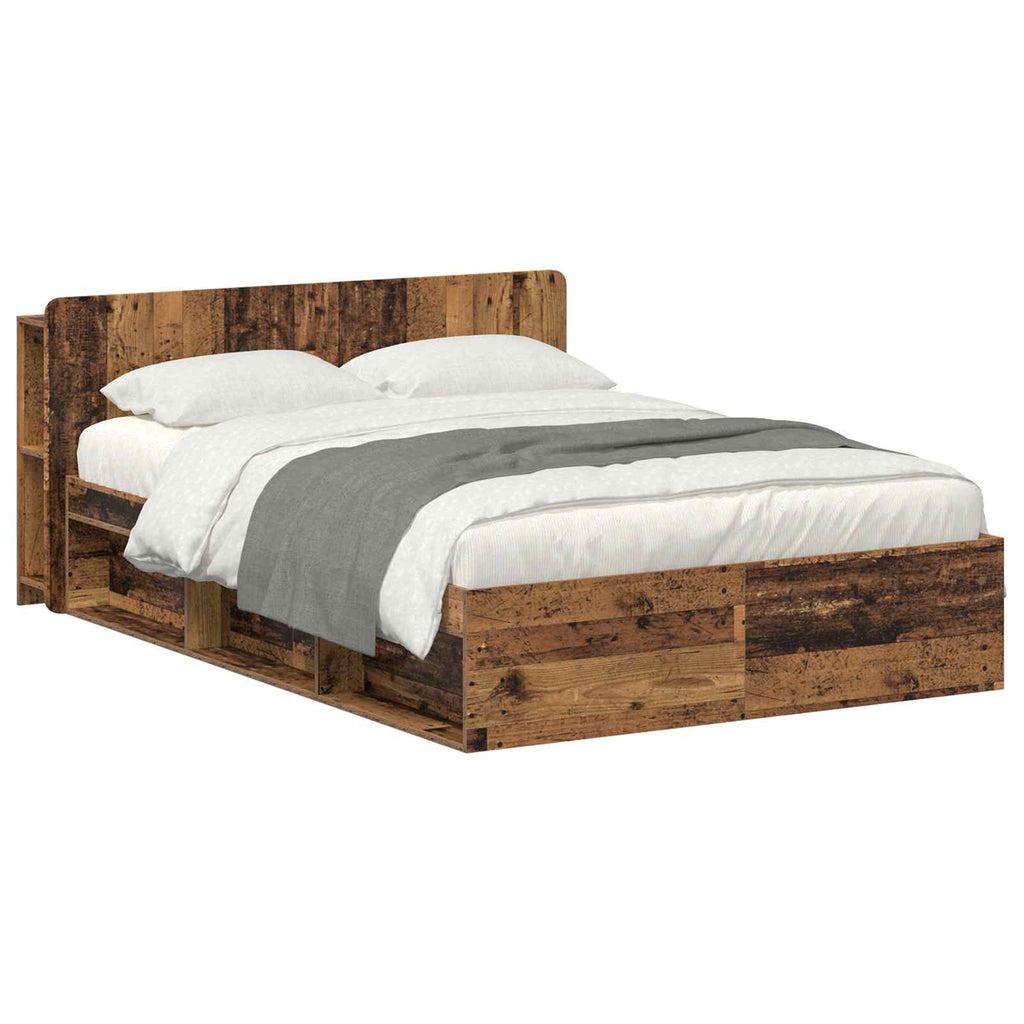 Bettgestell mit Stauraum Altholz 140 x 200 cm Holzwerkstoff