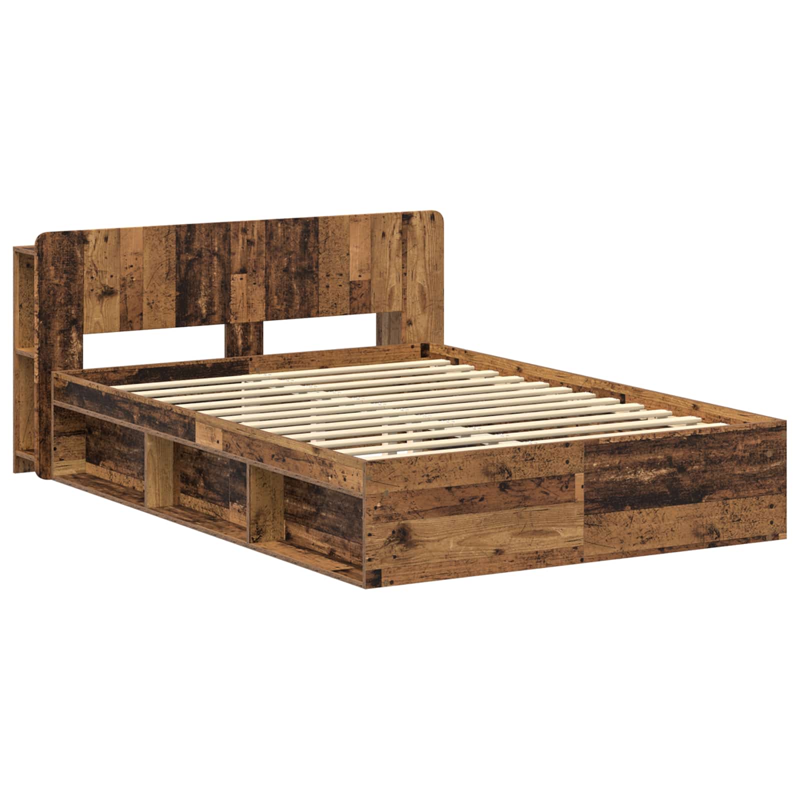 Bettgestell mit Stauraum Altholz 140 x 200 cm Holzwerkstoff