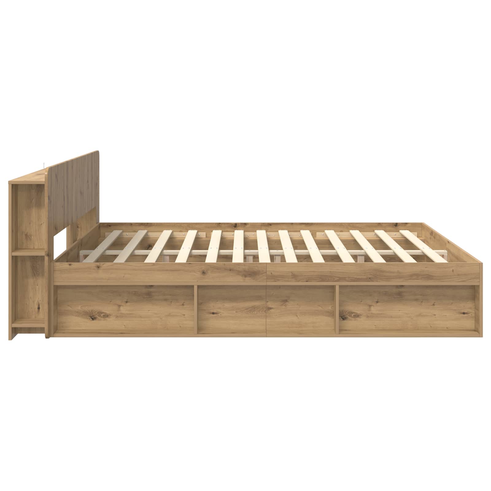 Bettgestell mit Stauraum Artisan-Eiche 200 x 200 cm