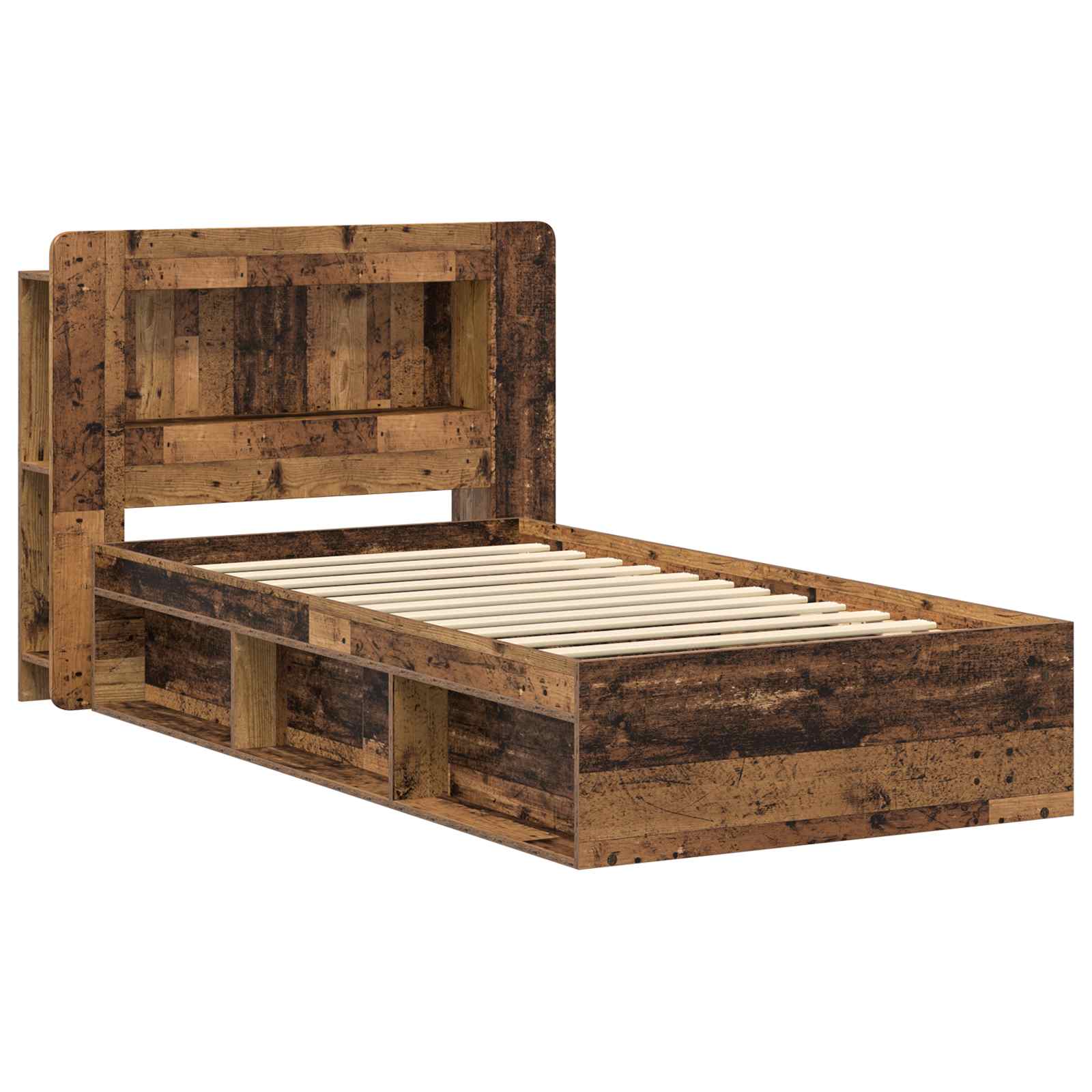 Bettgestell mit Stauraum Altholz 75 x 190 cm Holzwerkstoff