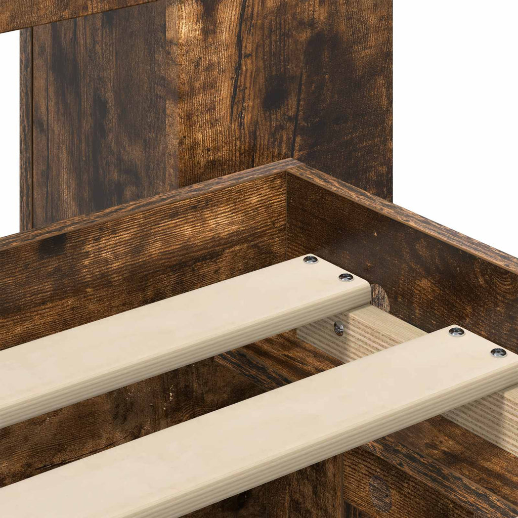 Bettgestell mit Stauraum Geräucherte Eiche 75 x 190 cm