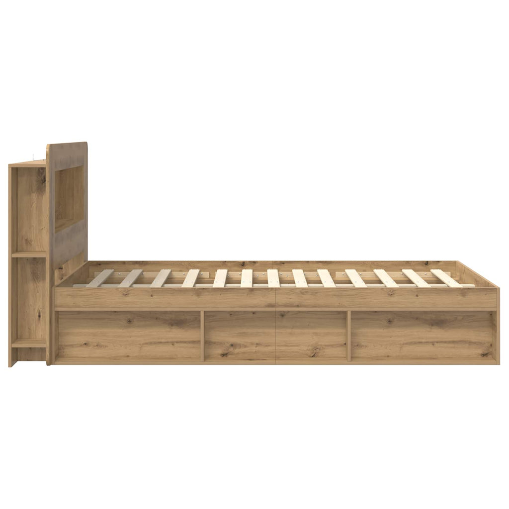 Bettgestell mit Stauraum Artisan-Eiche 120 x 190 cm
