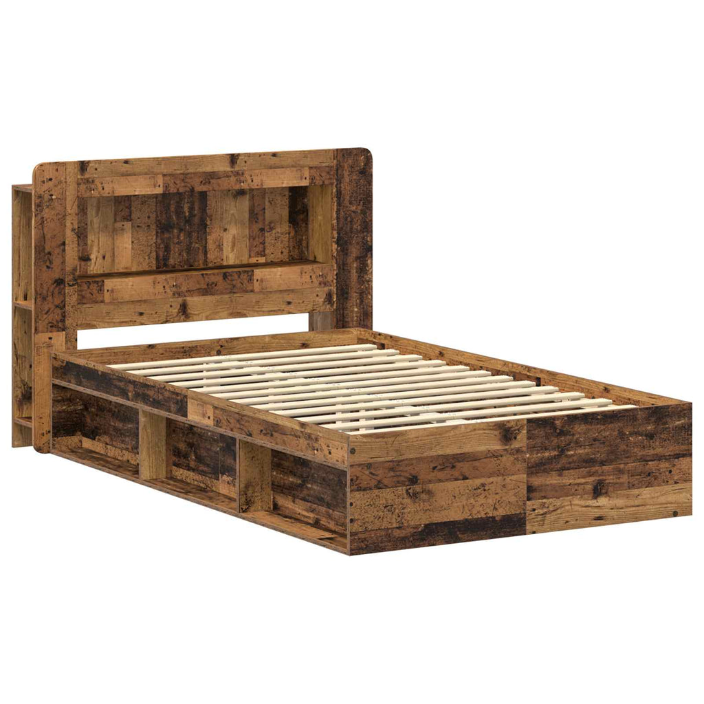 Bettgestell mit Stauraum Altholz 120 x 190 cm Holzwerkstoff