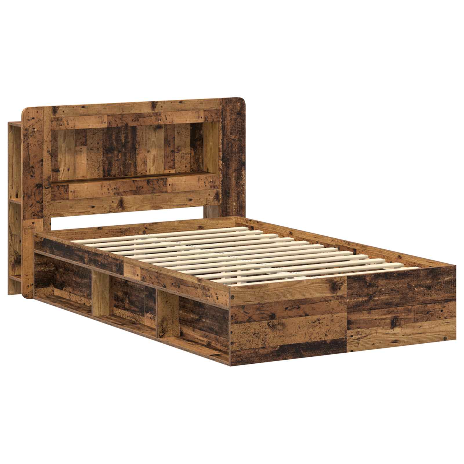 Bettgestell mit Stauraum Altholz 120 x 200 cm Holzwerkstoff