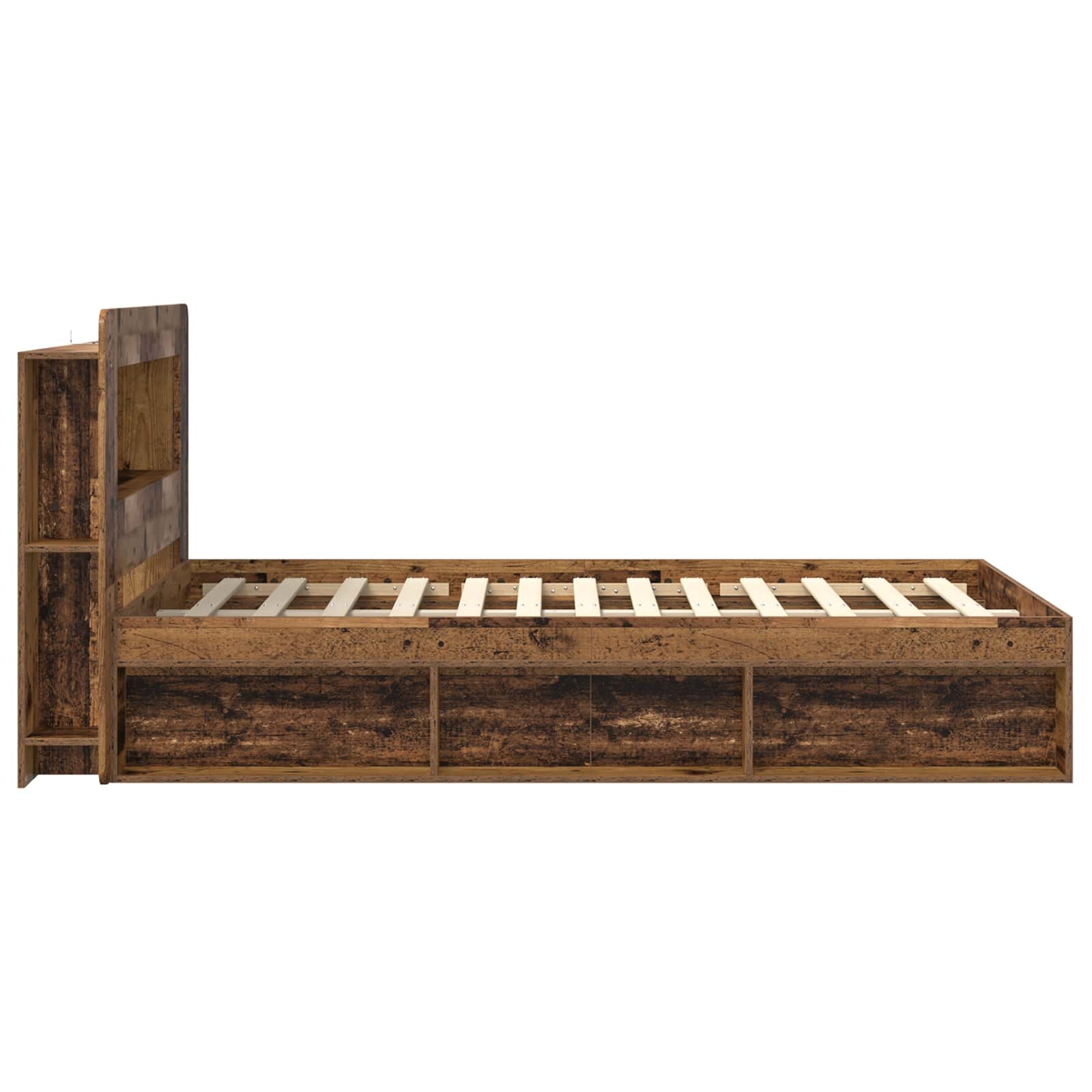 Bettgestell mit Stauraum Altholz 120 x 200 cm Holzwerkstoff