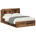 Bettgestell mit Stauraum Altholz 135 x 190 cm Holzwerkstoff