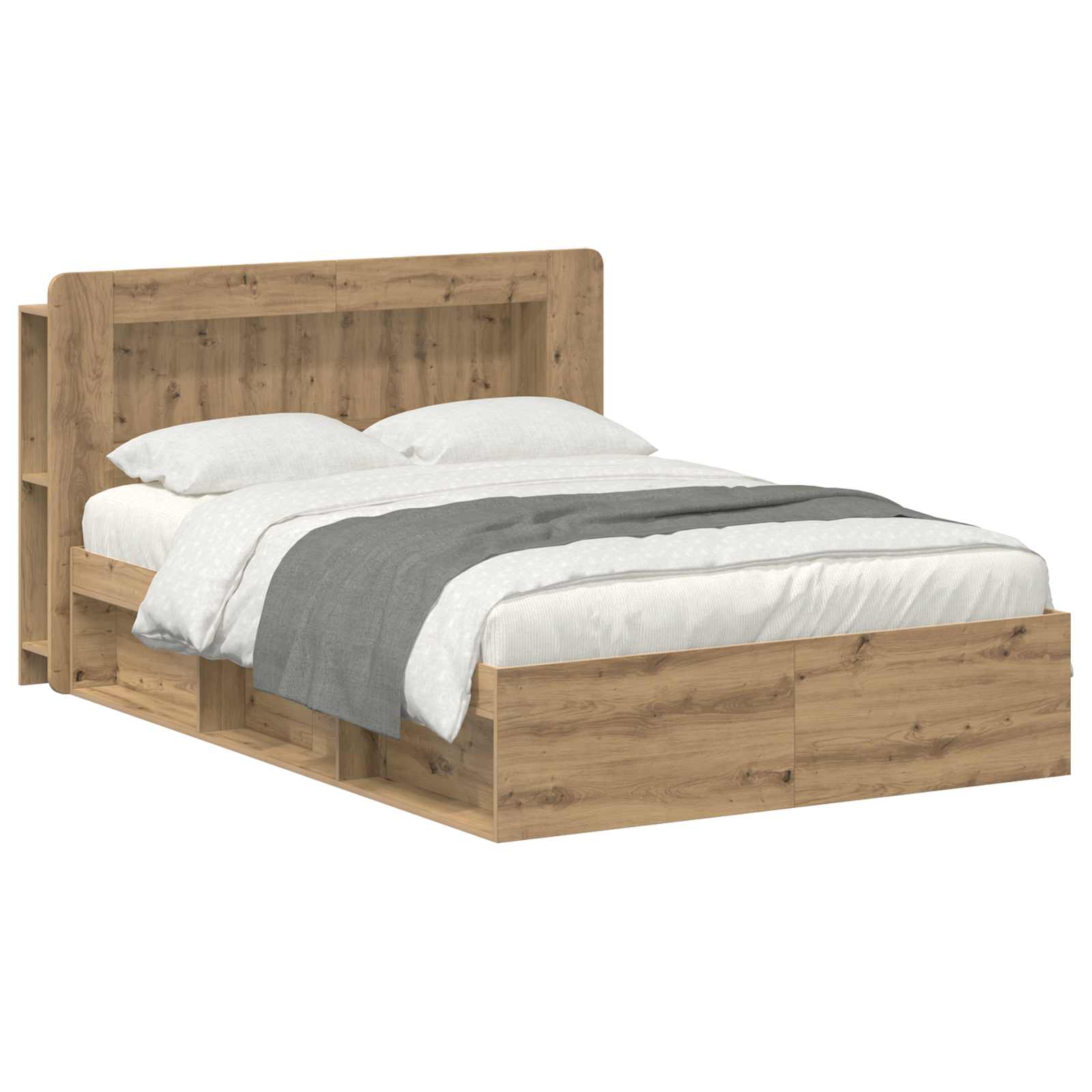 Bettgestell mit Stauraum Artisan-Eiche 140 x 190 cm