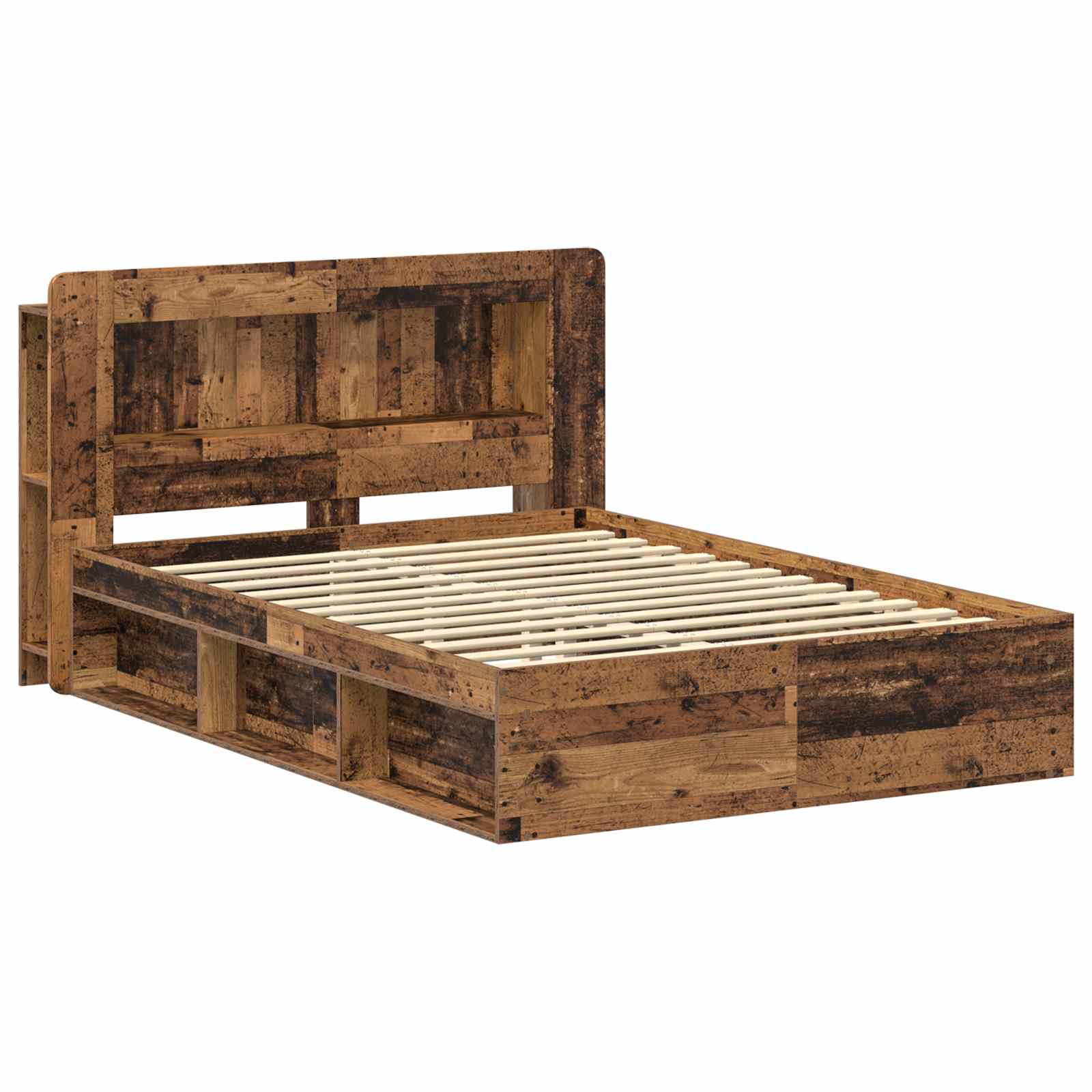 Bettgestell mit Stauraum Altholz 140 x 200 cm Holzwerkstoff