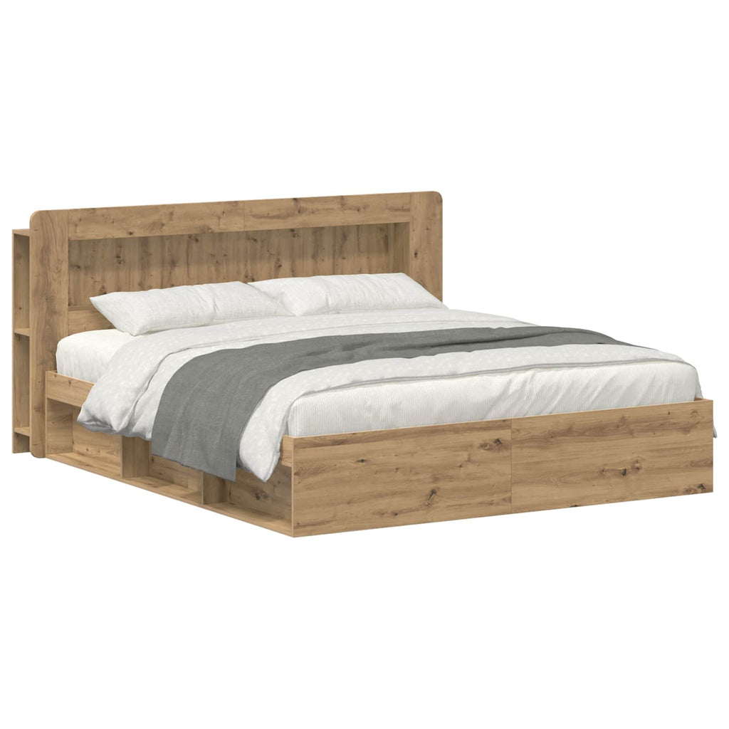Bettgestell mit Stauraum Artisan-Eiche 200 x 200 cm
