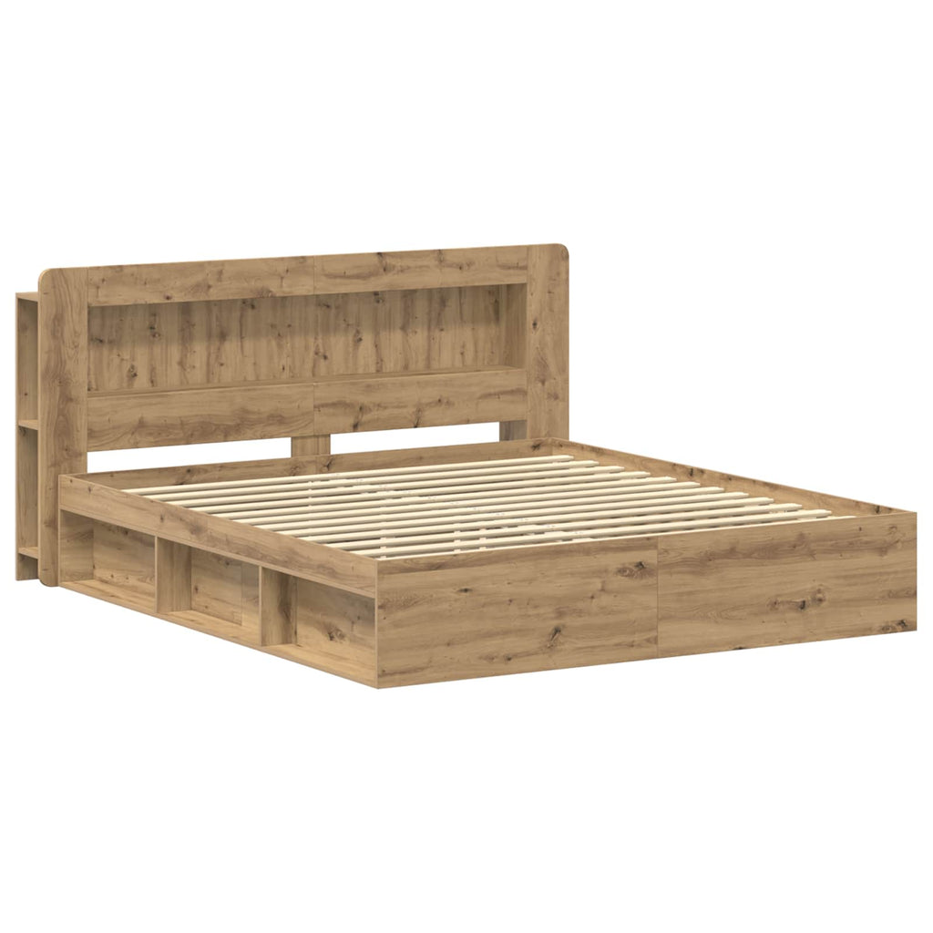 Bettgestell mit Stauraum Artisan-Eiche 200 x 200 cm