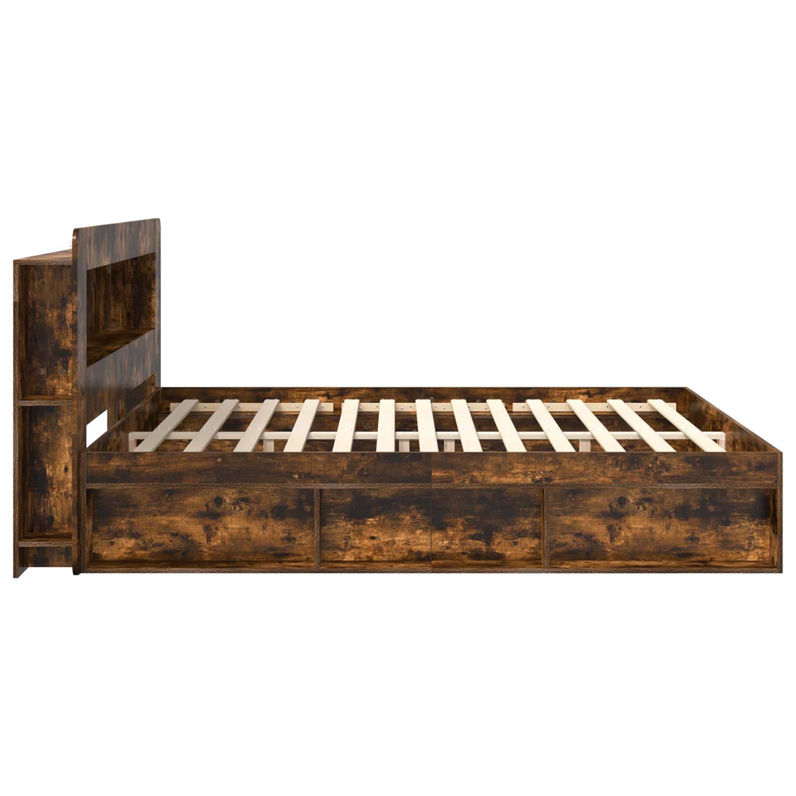Bettgestell mit Stauraum Geräucherte Eiche 200 x 200 cm