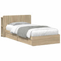 Bettgestell mit Stauraum Sonoma-Eiche 75 x 190 cm Holzwerkstoff