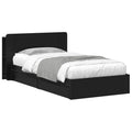 Bettgestell mit Stauraum Schwarz 100 x 200 cm Holzwerkstoff