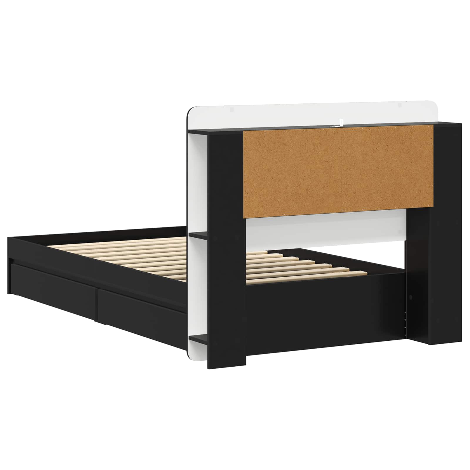 Bettgestell mit Stauraum Schwarz 100 x 200 cm Holzwerkstoff