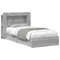 Bettgestell mit Stauraum Grau Sonoma 100 x 200 cm Holzwerkstoff