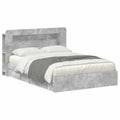 Bettgestell mit Stauraum Betongrau 135 x 190 cm Holzwerkstoff