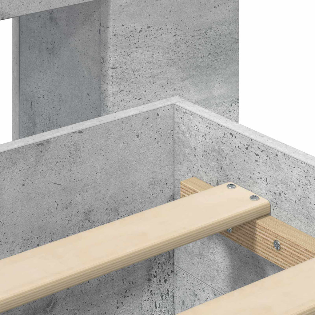Bettgestell mit Stauraum Betongrau 75 x 190 cm Holzwerkstoff