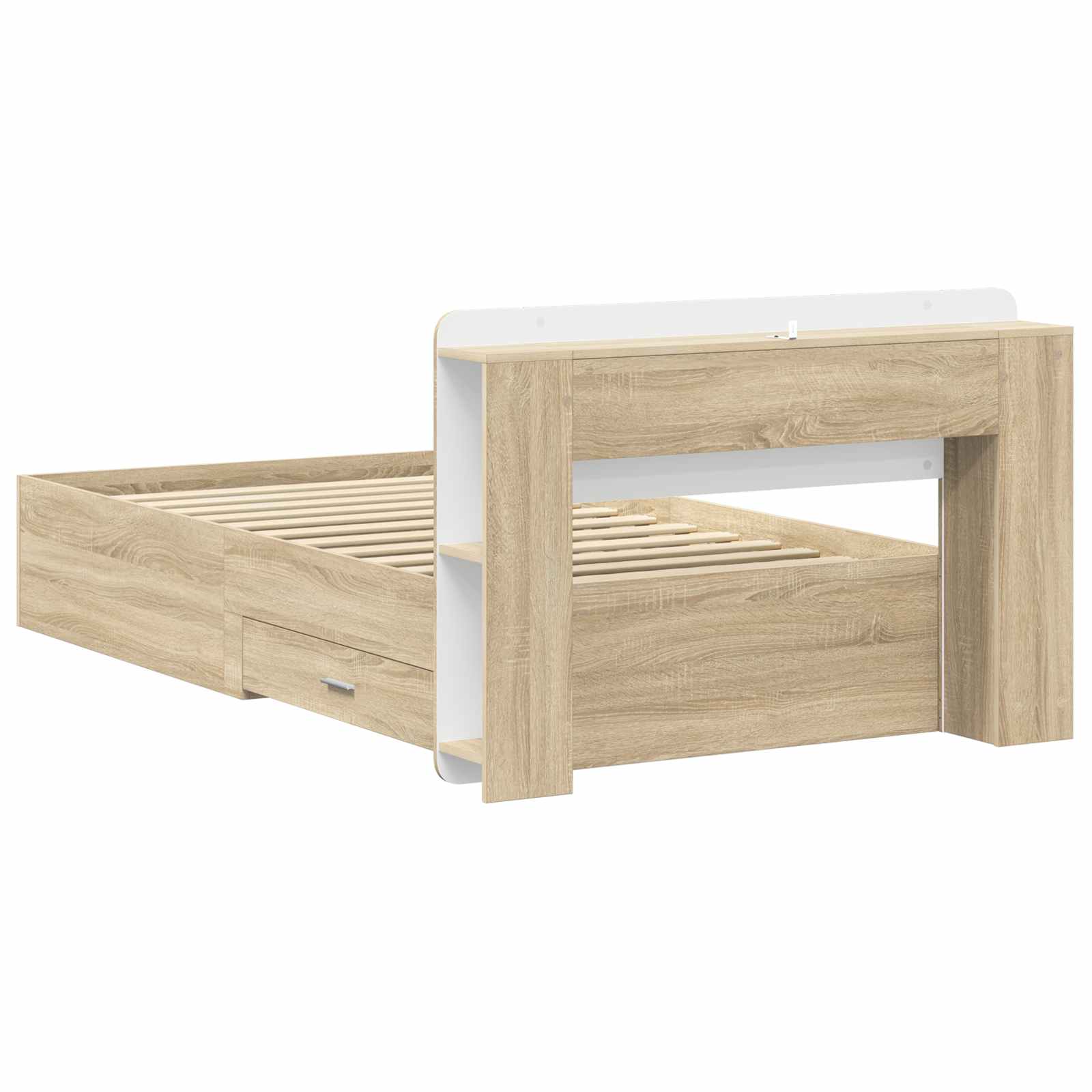 Bettgestell mit Stauraum Sonoma-Eiche 75 x 190 cm Holzwerkstoff