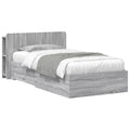 Bettgestell mit Stauraum Grau Sonoma 80 x 200 cm Holzwerkstoff