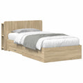 Bettgestell mit Stauraum Sonoma-Eiche 80 x 200 cm Holzwerkstoff
