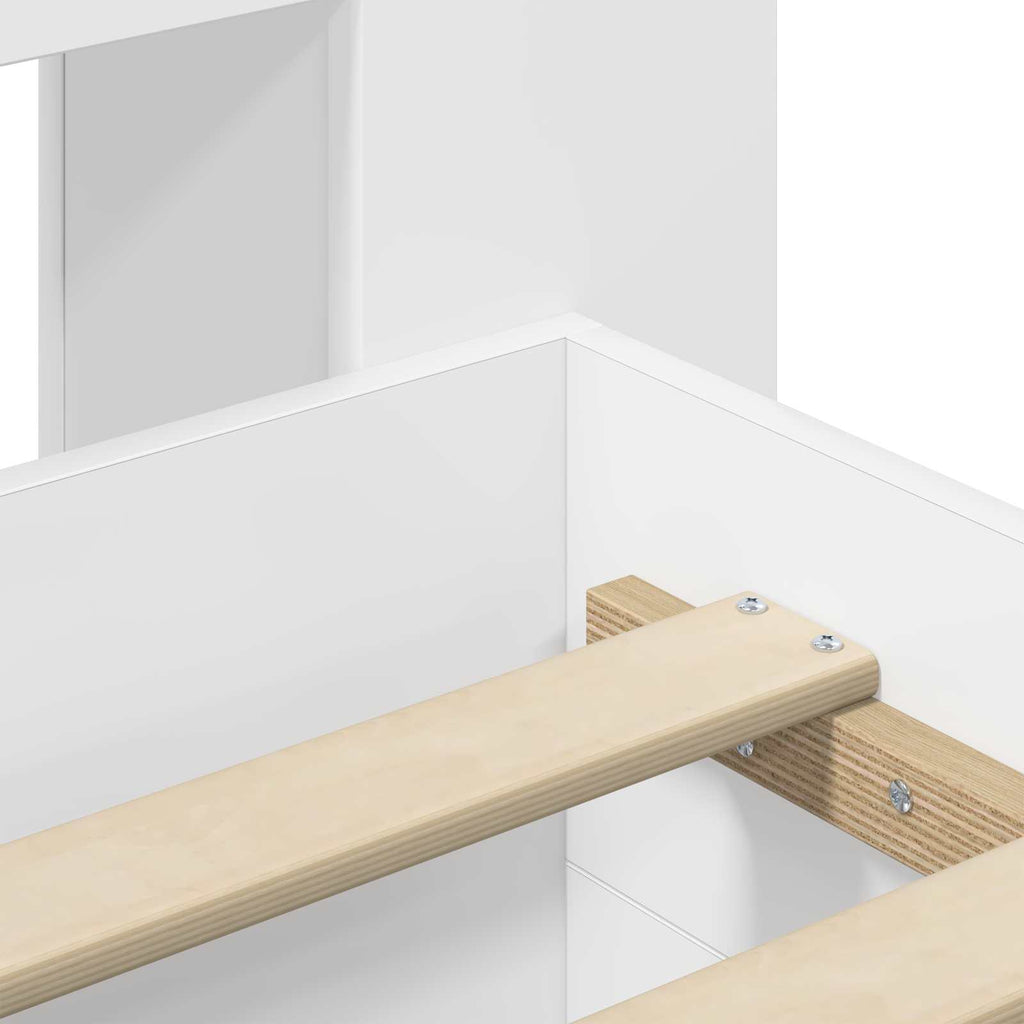 Bettgestell mit Stauraum Weiß 80 x 200 cm Holzwerkstoff