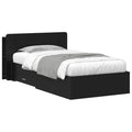 Bettgestell mit Stauraum Schwarz 90 x 190 cm Holzwerkstoff