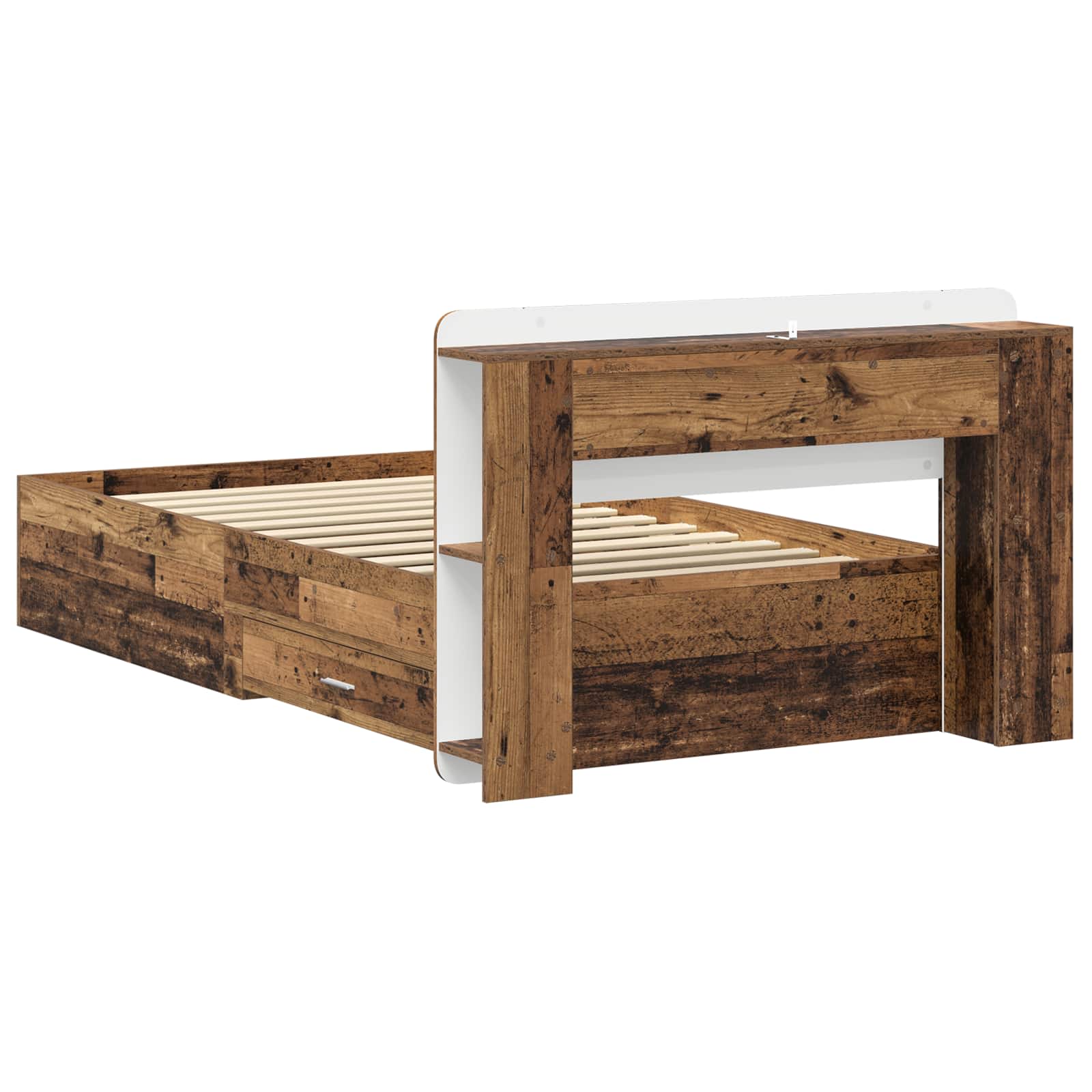 Bettgestell mit Stauraum Altholz 90 x 190 cm Holzwerkstoff