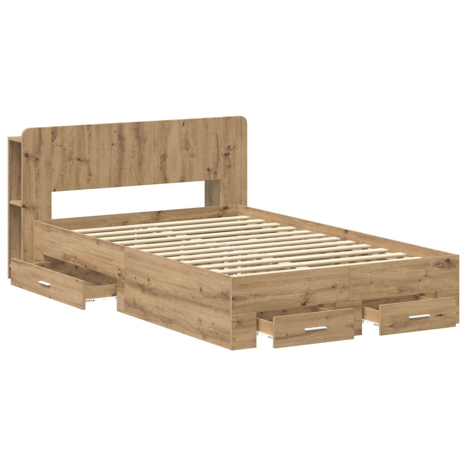 Bettgestell mit Stauraum Artisan-Eiche 120 x 190 cm