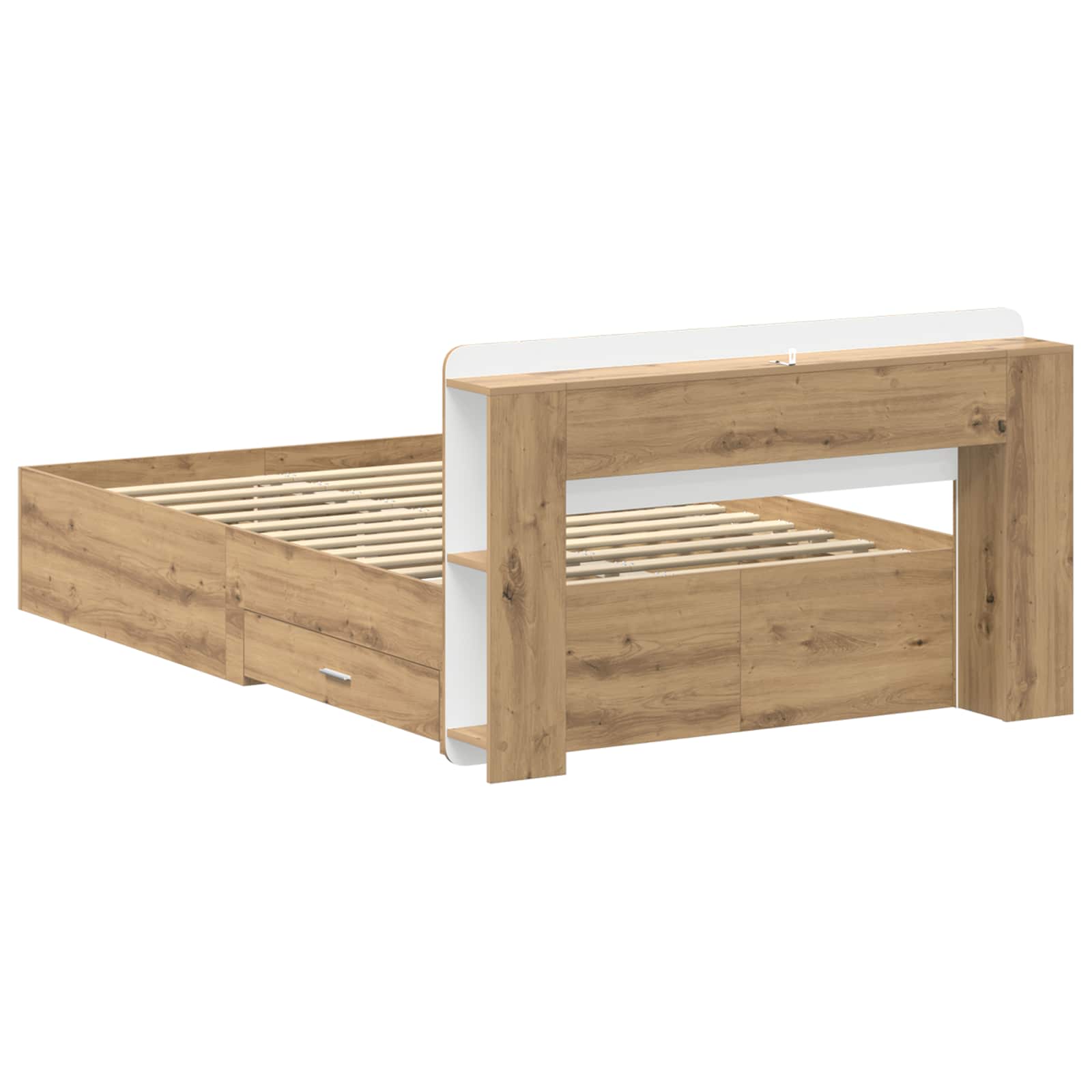 Bettgestell mit Stauraum Artisan-Eiche 120 x 190 cm