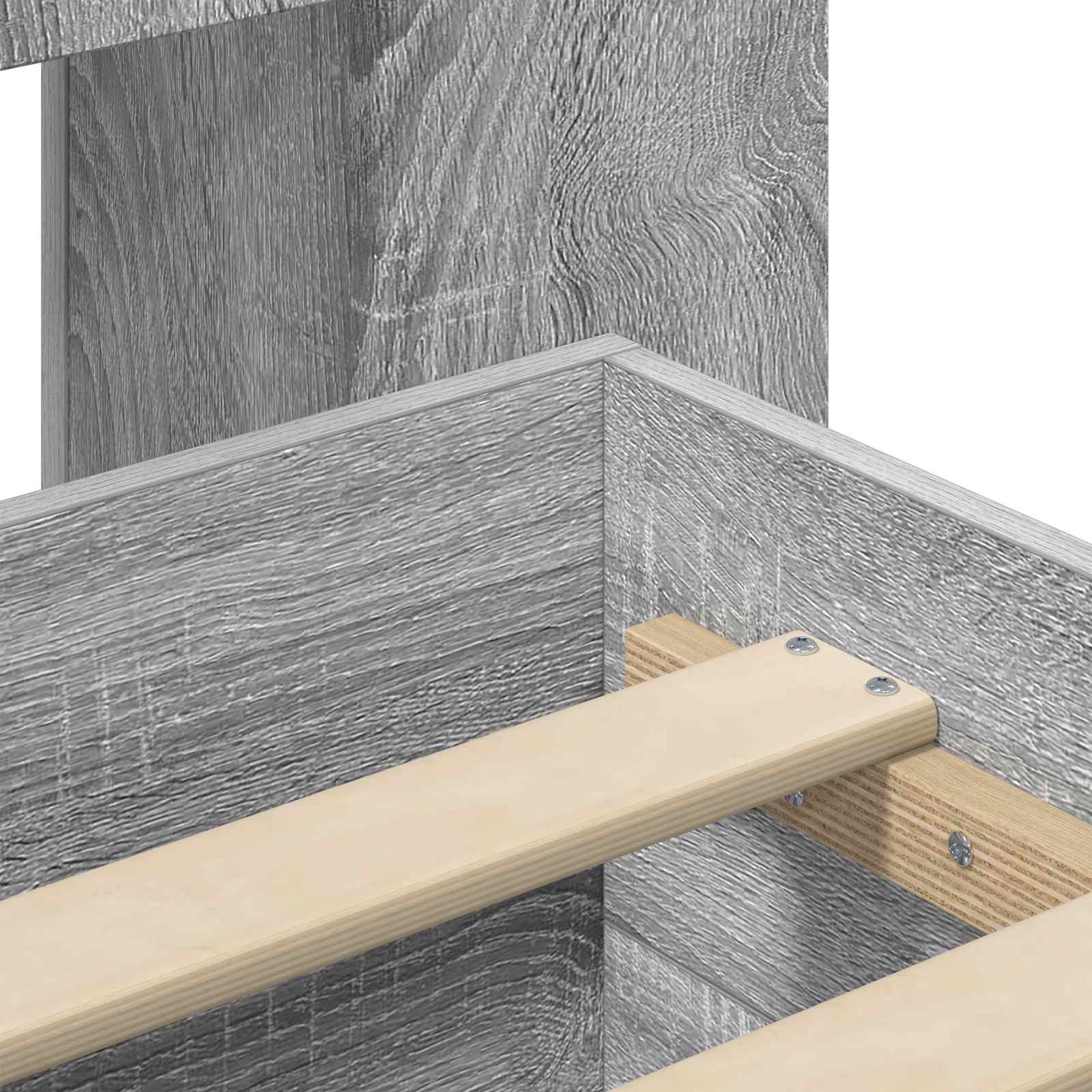 Bettgestell mit Stauraum Grau Sonoma 140 x 200 cm Holzwerkstoff
